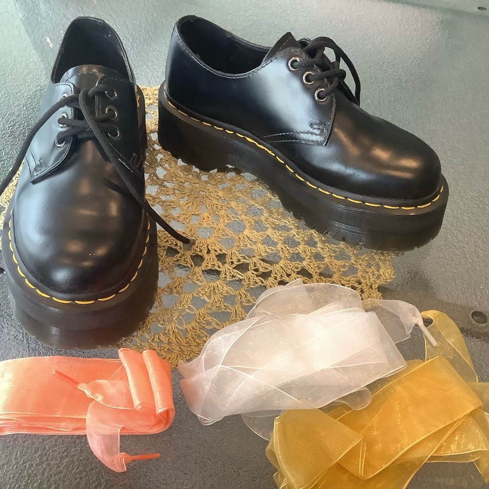 Dr Martens 1461 Quad+ Shoes With Organza Laces NWOT